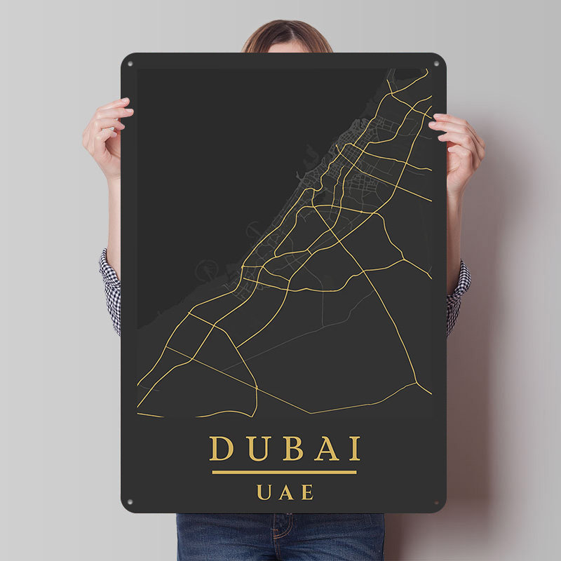 Custom Map Poster - Dubai UAE Map Art Printed Poster
