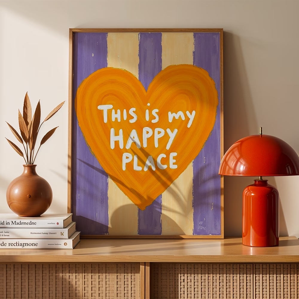 Custom Map Poster - Modern,Retro This Is My Happy Place