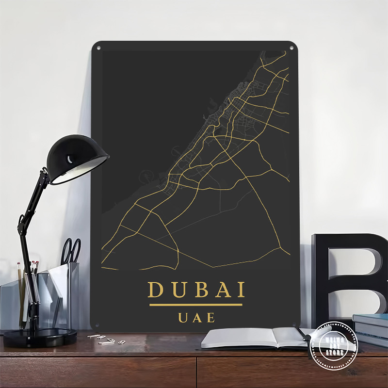 Dubai UAE Map Art Printed Post - Custom Map Poster recension och pris