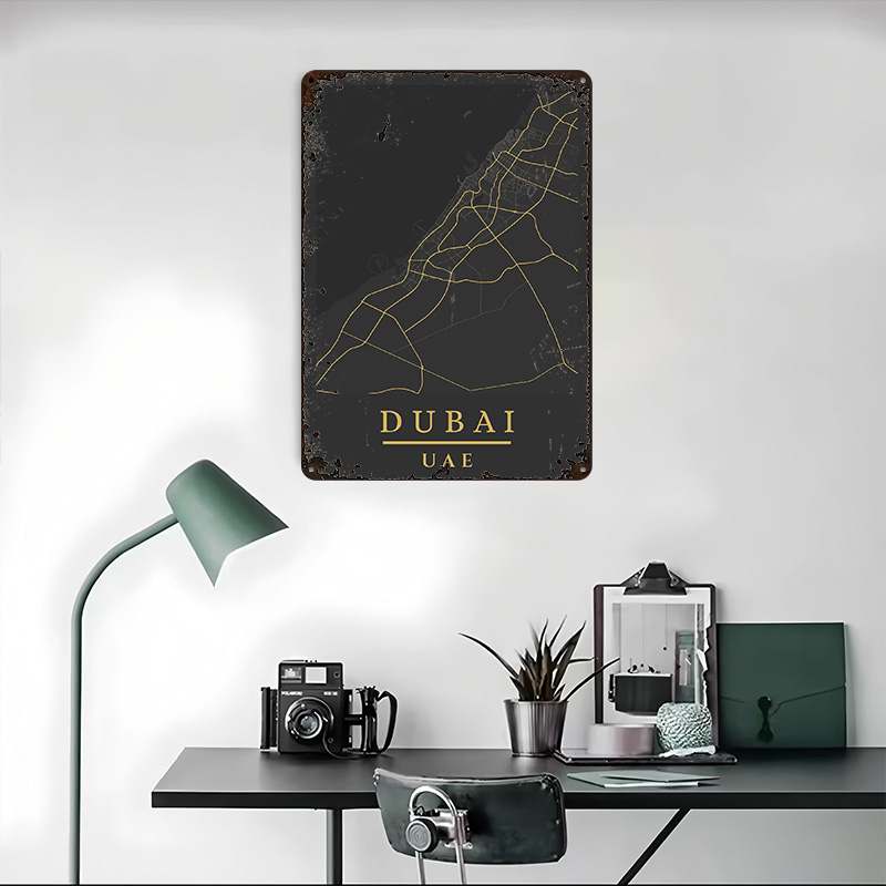 Dubai UAE Map Art Printed Post - Custom Map Poster recension och pris
