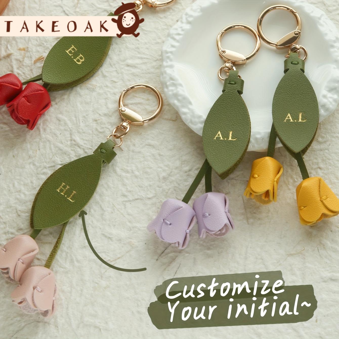 Customized Initals Leather Tul - Monogram Keychain Leather recension och pris