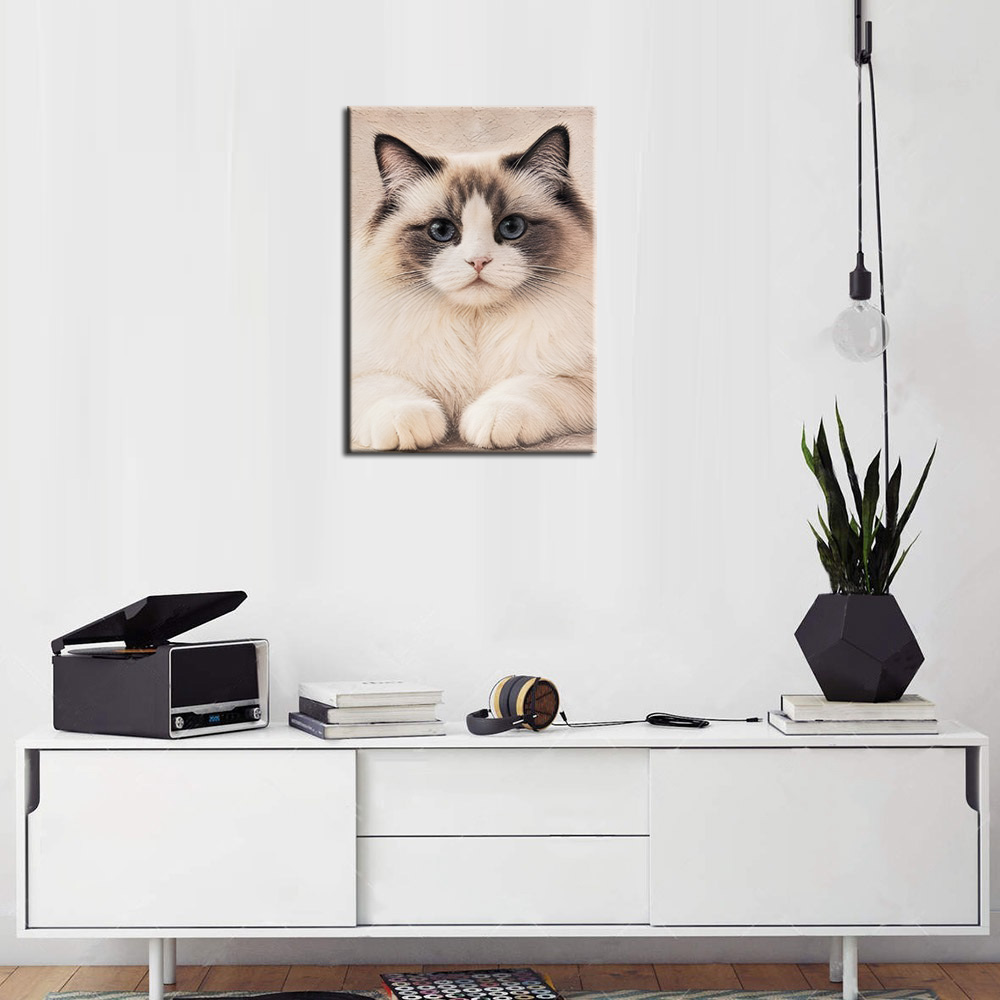 Custom 3D Canvas Textured Cat  - Pet Portrait Custom recension och pris