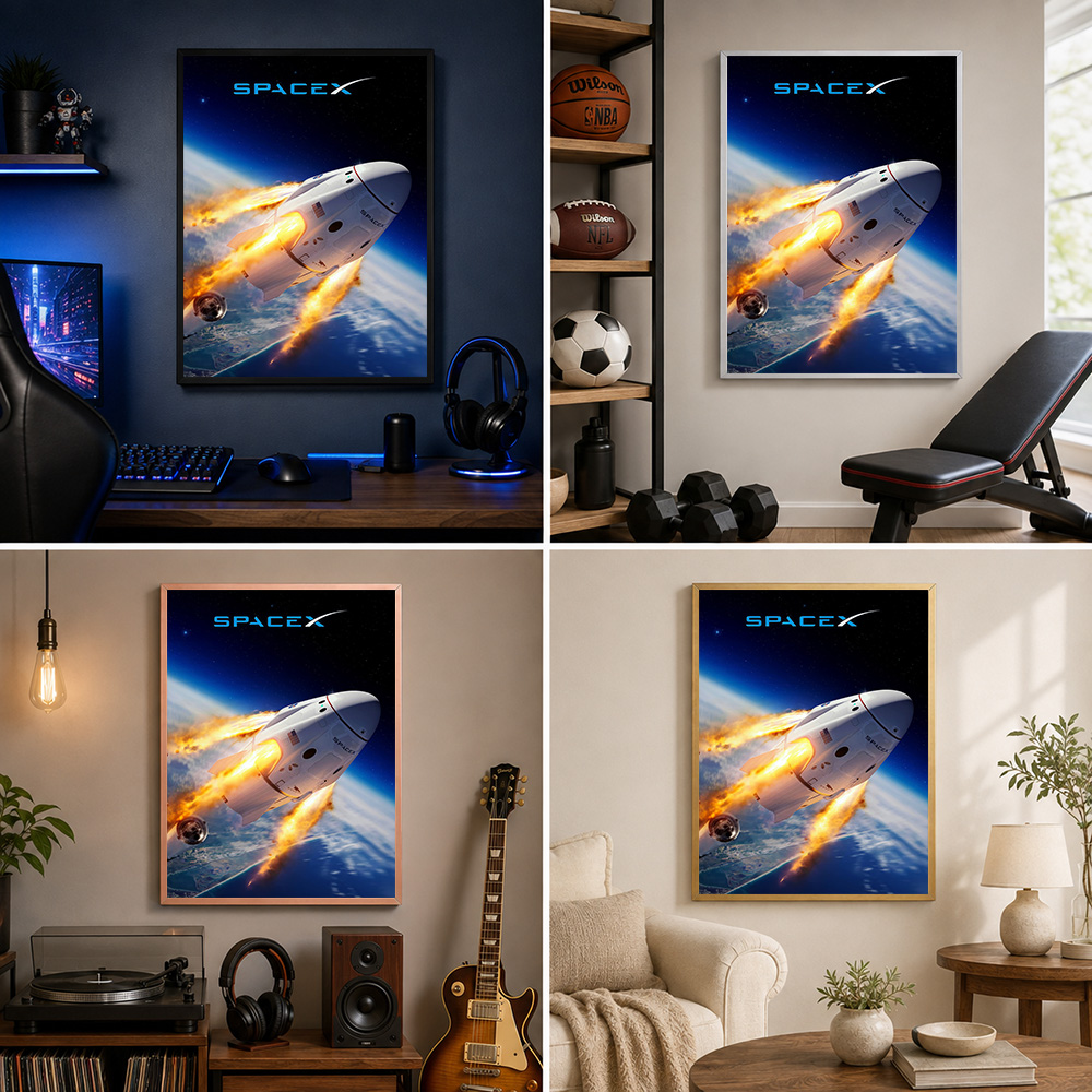 Spacex Dragon Capsule Reentry  - Custom Map Poster recension och pris
