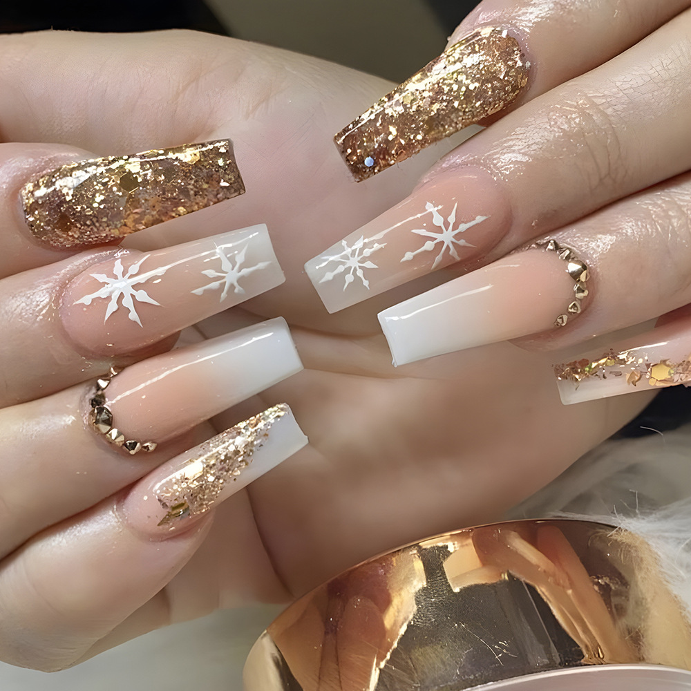 24pcs Flower Press on Nails Ar - Pressed Flower Art recension och pris